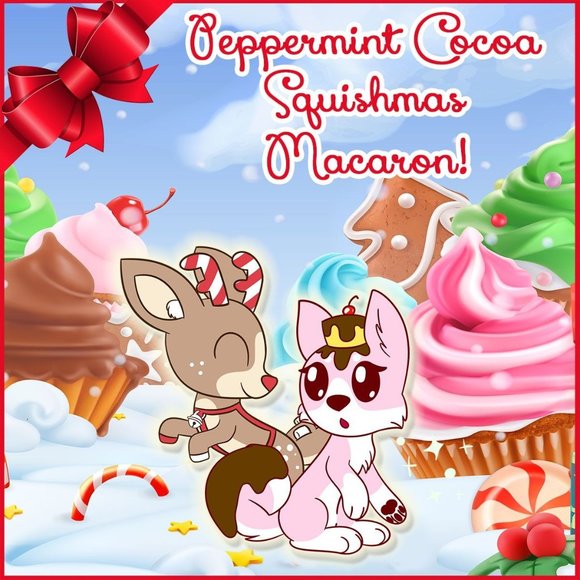 Jenna Lyn Squishies ❣️ Peppermint Cocoa Squishmas Macaron Christmas Ornament ❣️ - Picture 4 of 4